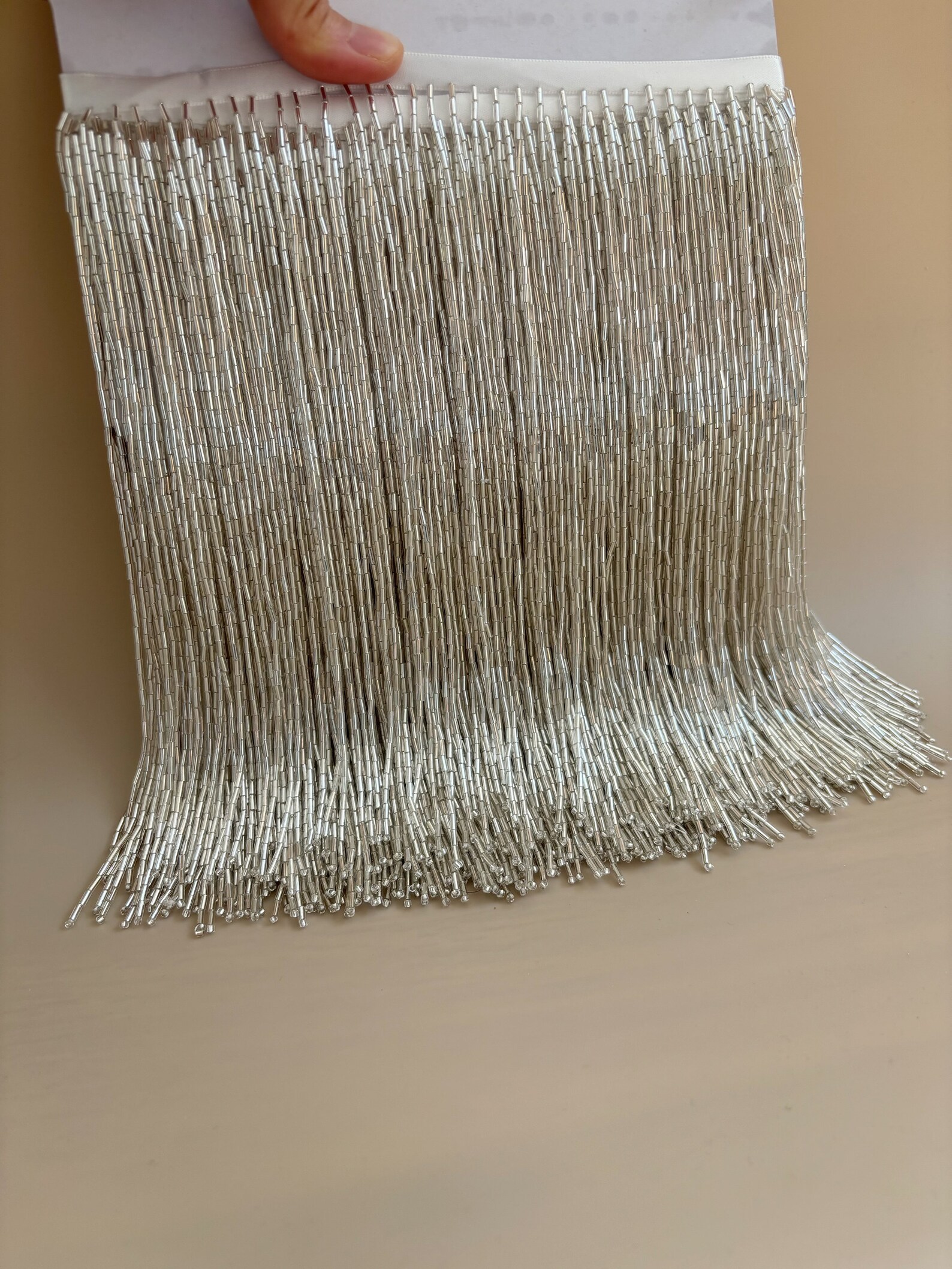 Beaded Trim Fringe - Silver Bead Fringe Trim For Haute