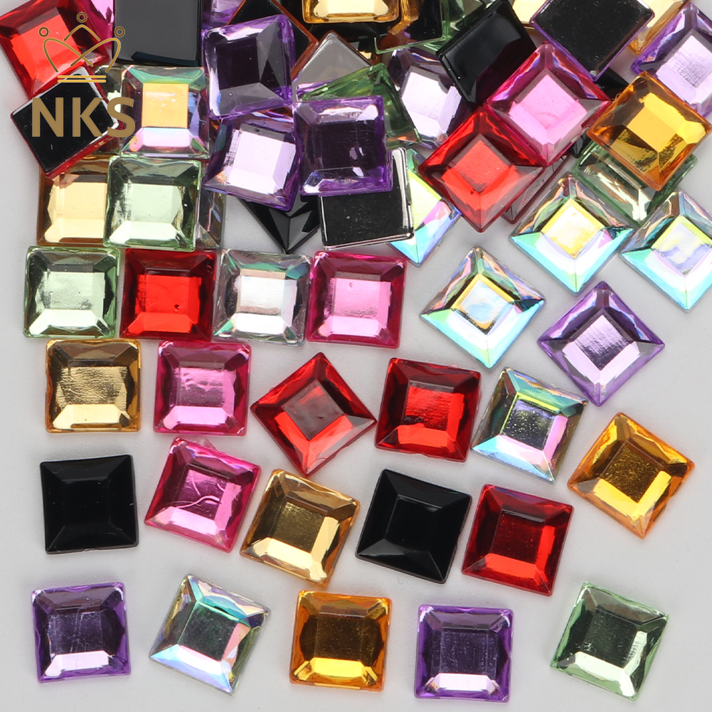 NKS 10mm 12mm Faceted Square C - огляд і ціна Hotfix Rhinestone Sheet