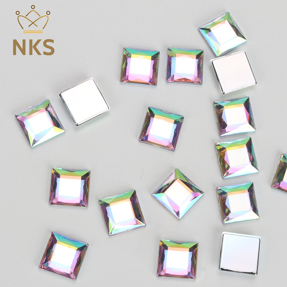 NKS 10mm 12mm Faceted Square C - огляд і ціна Hotfix Rhinestone Sheet