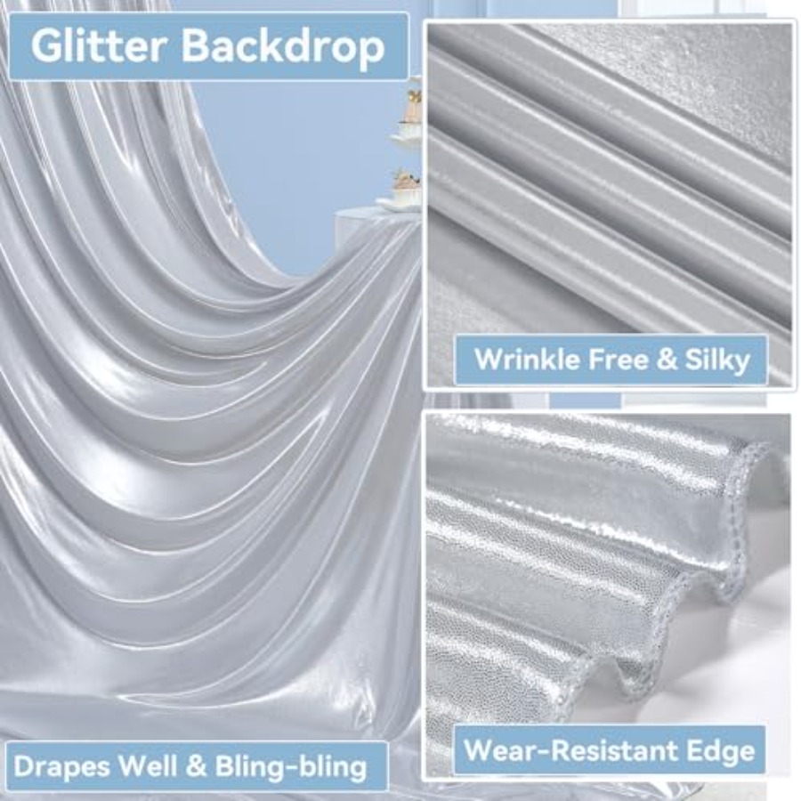 Parties and weddings: silver s - огляд і ціна Sequin Fabric Panel