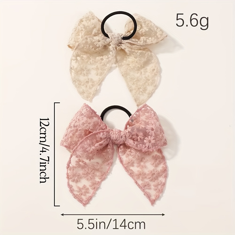 Elegant Lace Bow Hair Tie for  - огляд і ціна Elastic Lace Trim