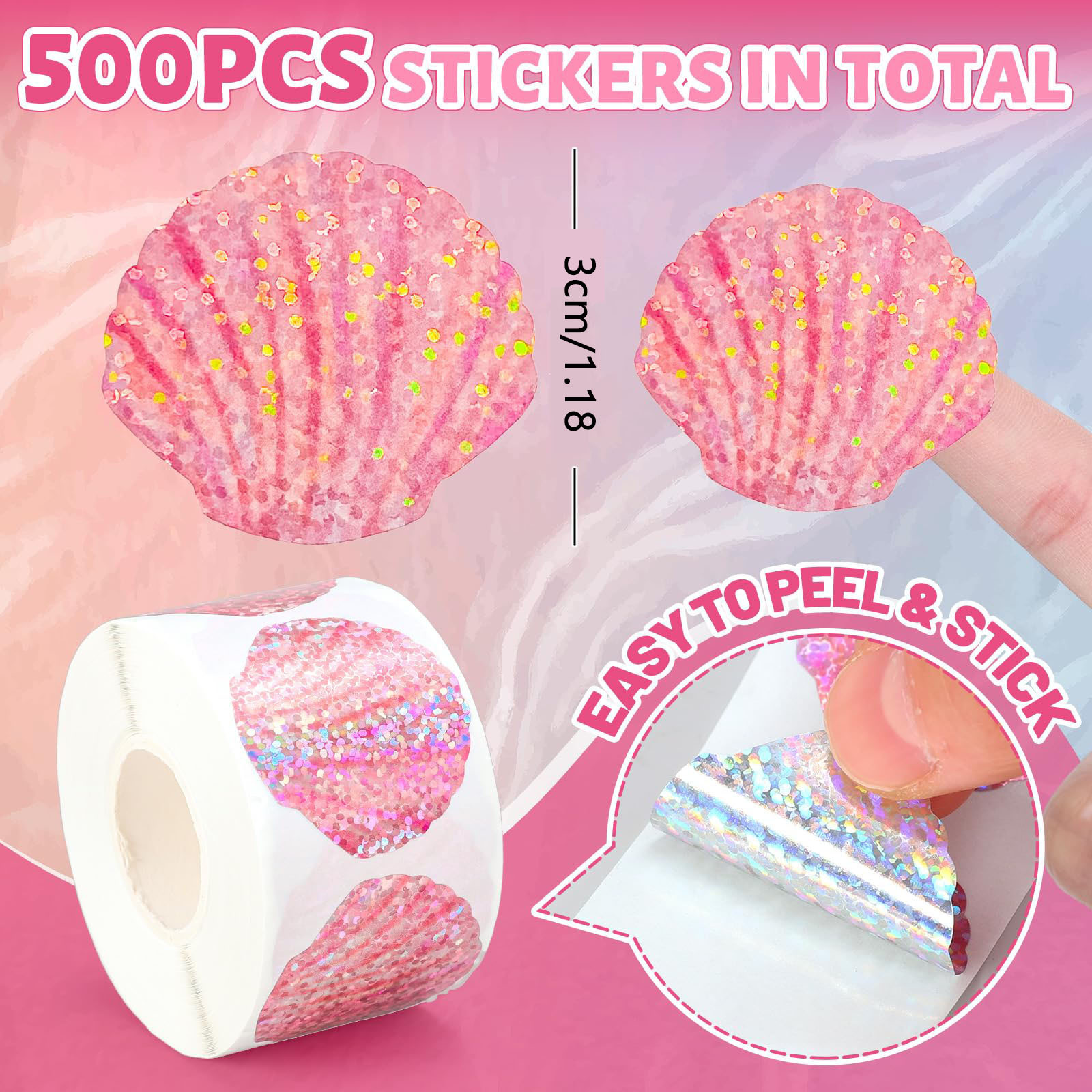 500 Pcs Summer Seashell Sticke - огляд і ціна Glitter Vinyl Roll