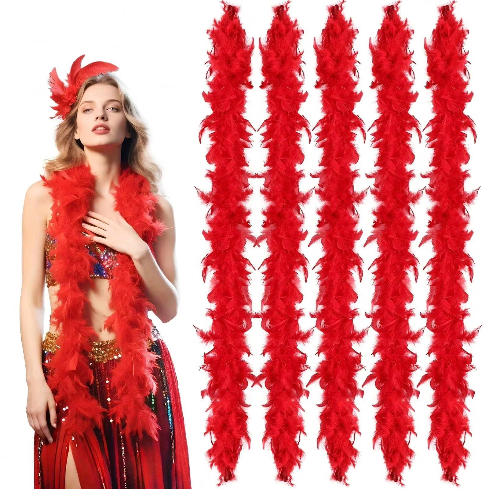 Red Marabou Feather Boa Trim F - огляд і ціна Feather Trim Marabou