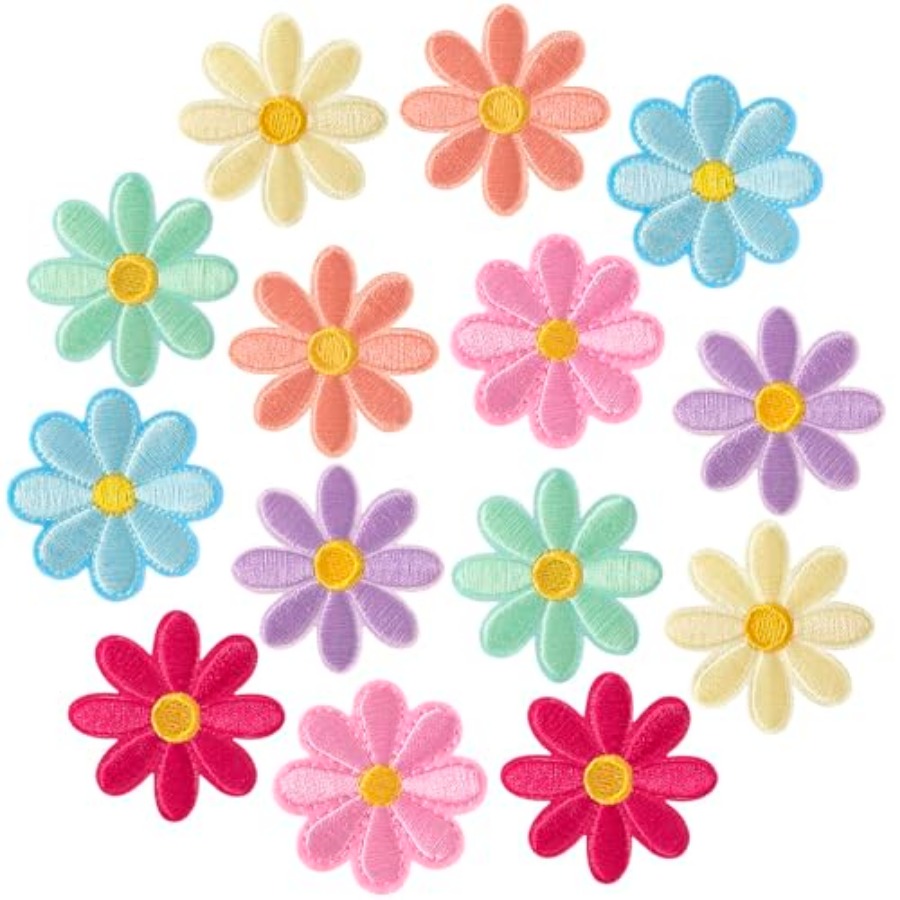 14 Pcs Flower Iron on Patches, - огляд і ціна Applique Patch Flower