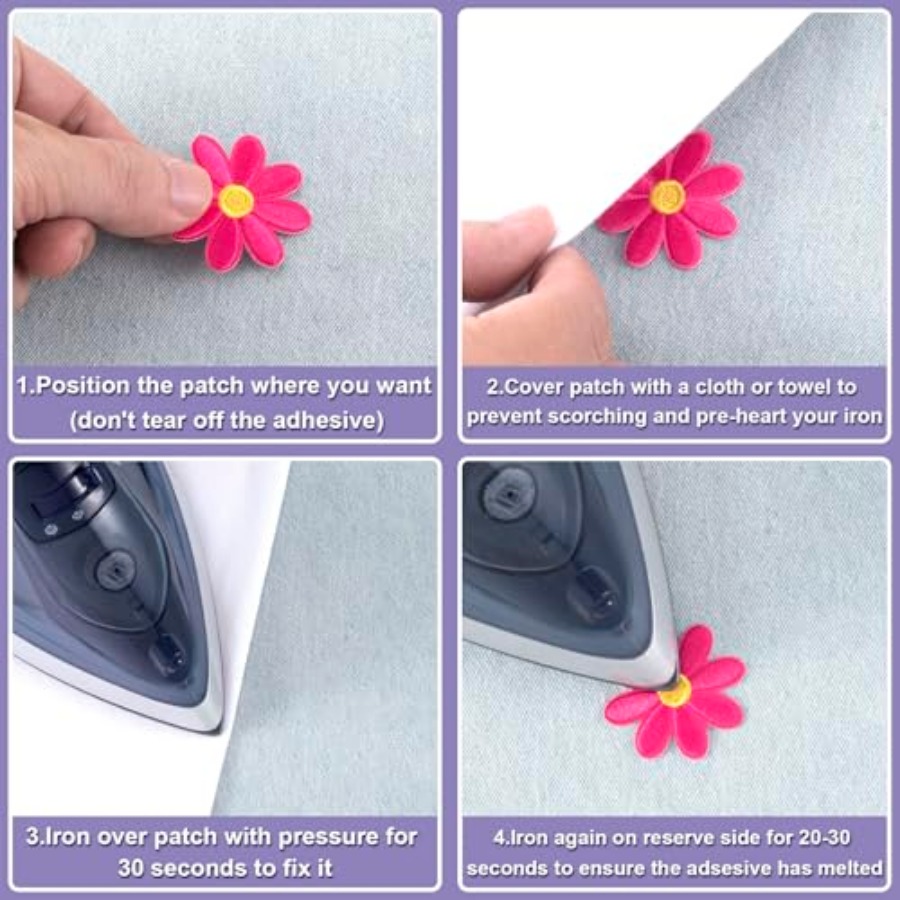 14 Pcs Flower Iron on Patches, - огляд і ціна Applique Patch Flower