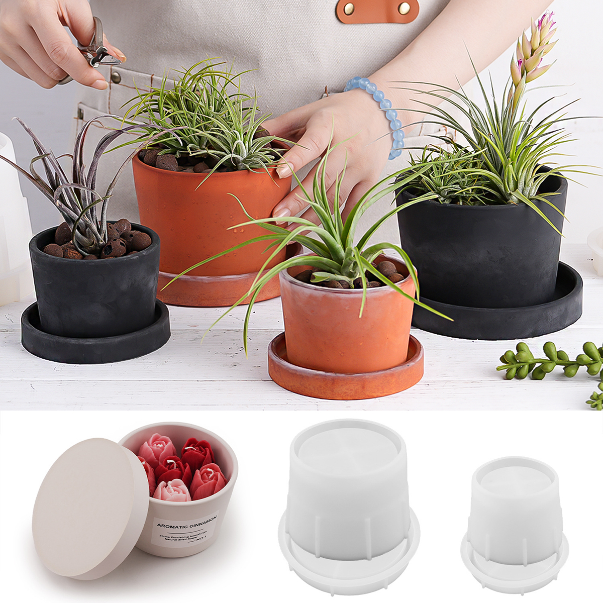Round Candle Jar Silicone Mold - огляд і ціна Craft Embellishment Storage