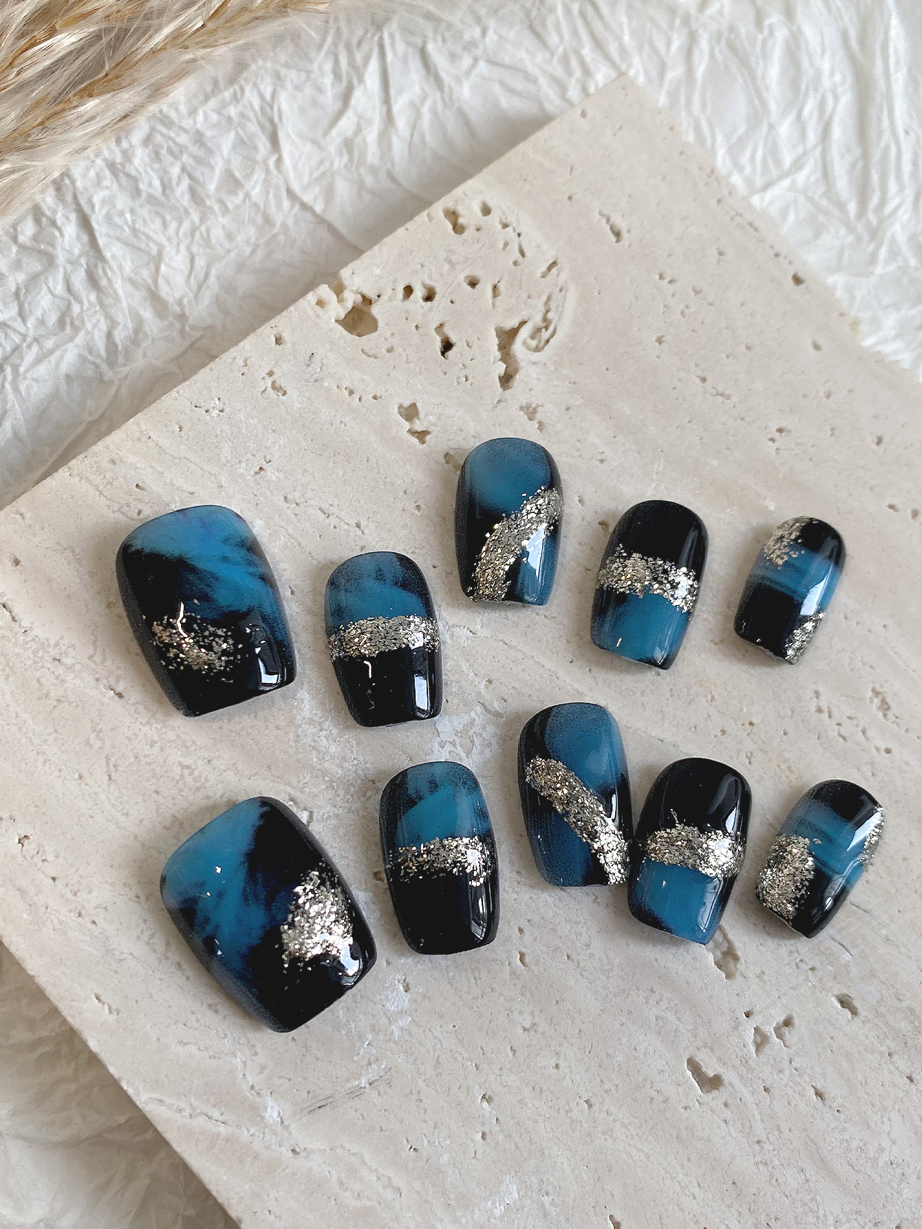 10-Pack Blue-Black Shimmer Gra - огляд і ціна Glitter Vinyl Roll