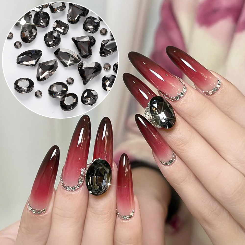 12Grids 3D Black Heart/Square/ - огляд і ціна Hotfix Rhinestone Sheet