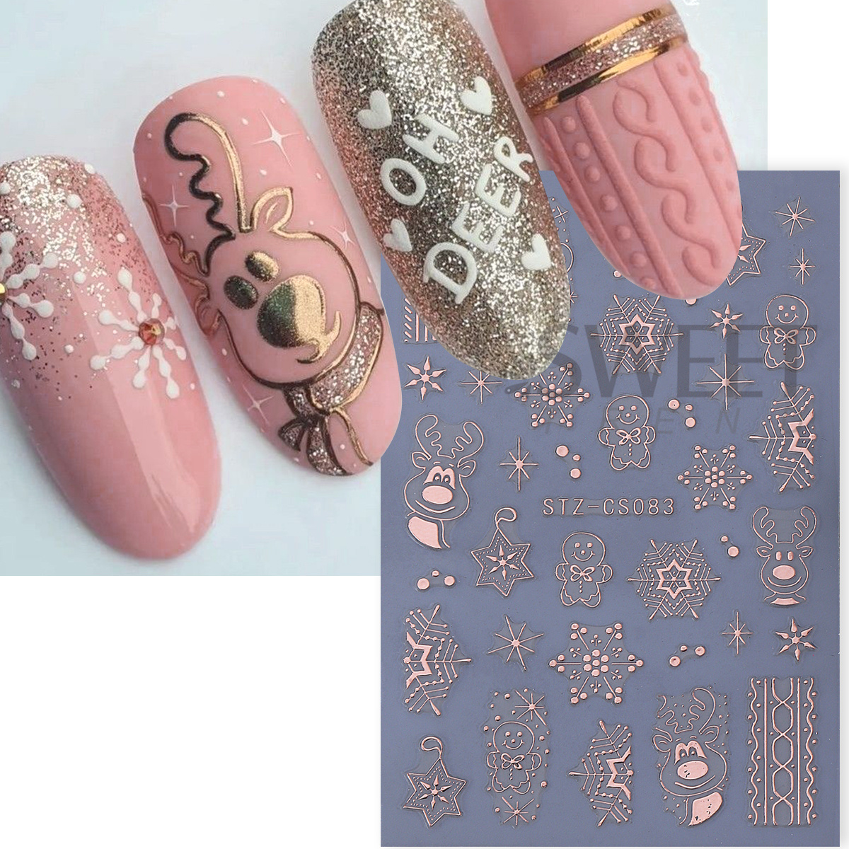 4pcs Winter Cartoon Christmas  - огляд і ціна Glitter Vinyl Roll