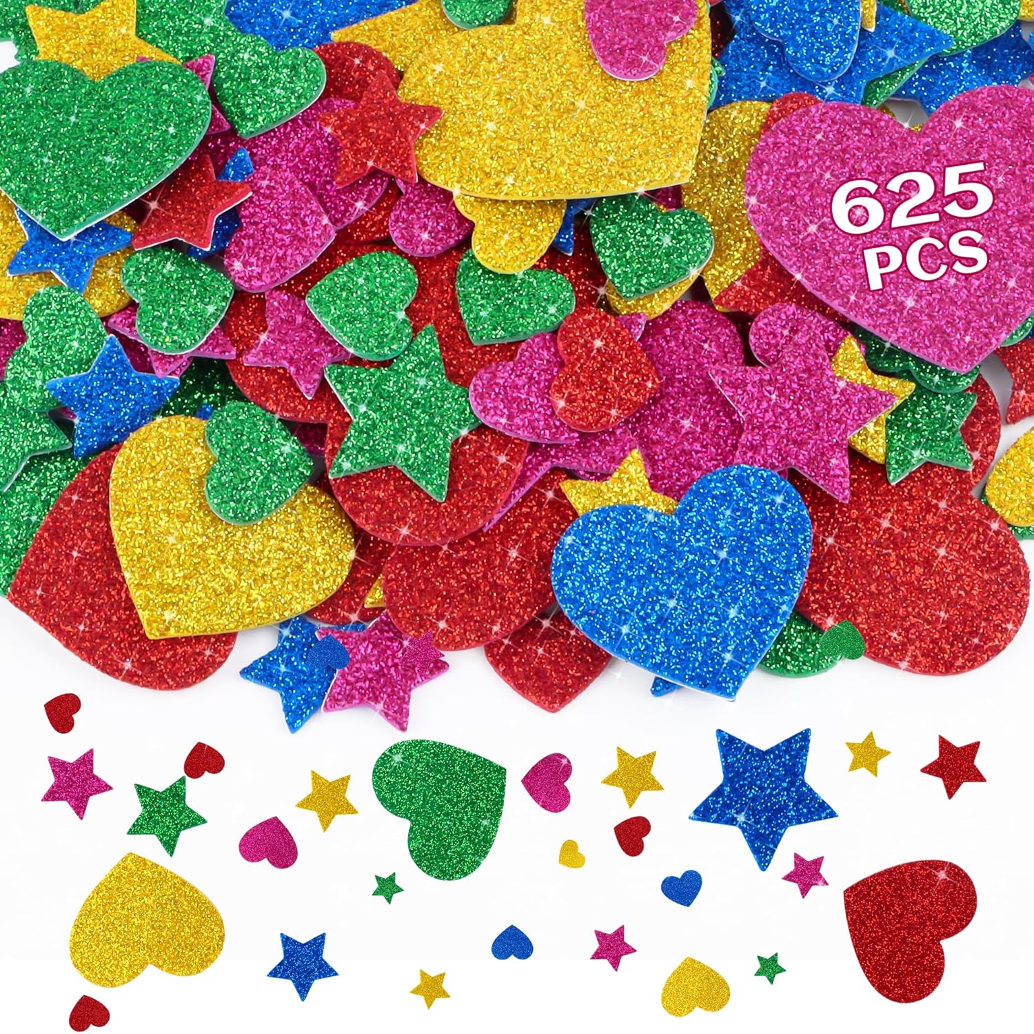 625Pcs Glitter Heart Foam Stic - огляд і ціна Glitter Vinyl Roll