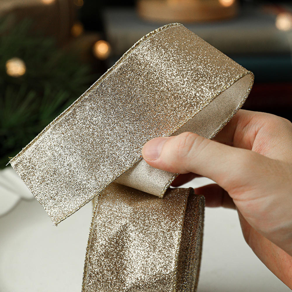 2m Christmas Ribbon Golden Sil - огляд і ціна Velvet Ribbon Roll