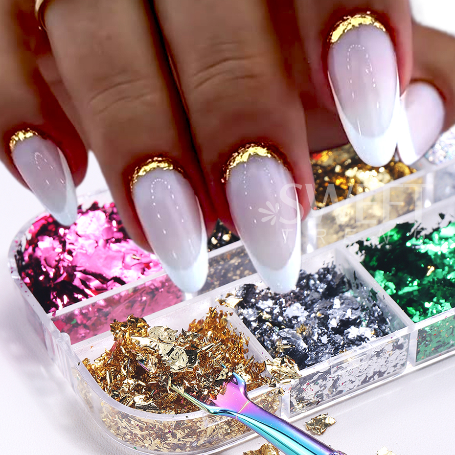 12 Grids Golden Foils Nails Gl - огляд і ціна Glitter Vinyl Roll