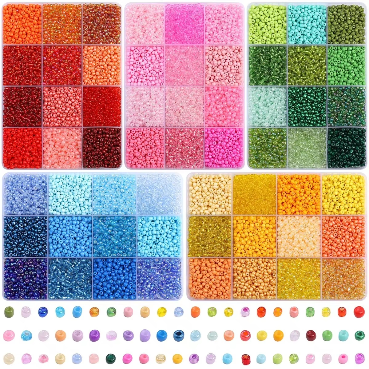 3600pcs 3mm Glass Seed Beads,  - огляд і ціна Craft Embellishment Storage
