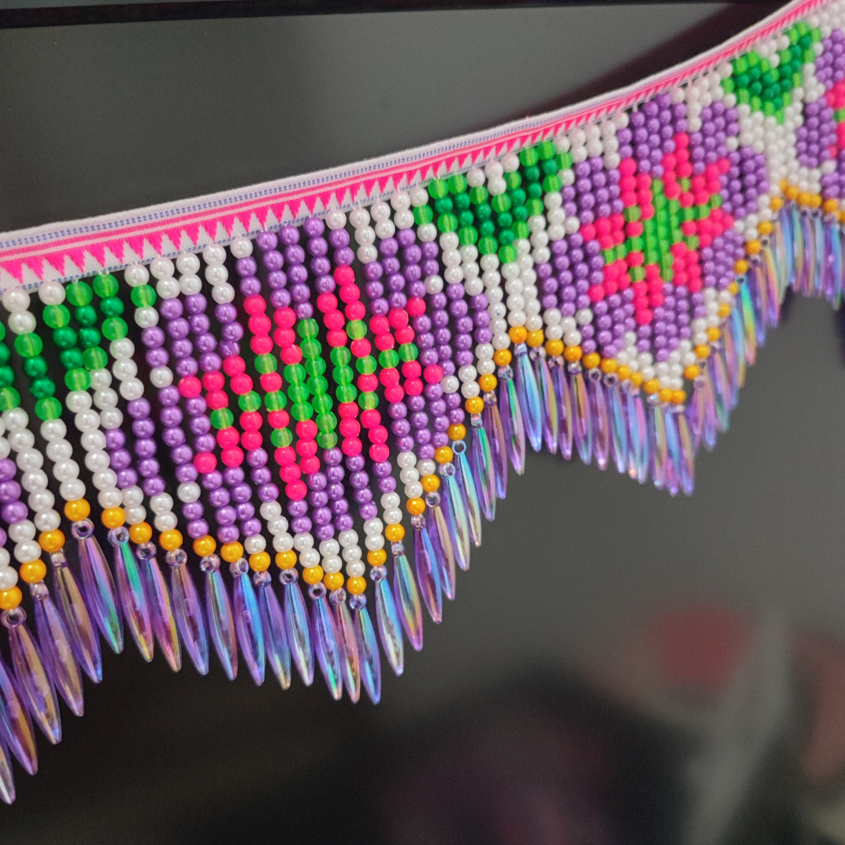10cm Wide Purple Daisy Pattern - огляд і ціна Beaded Trim Fringe
