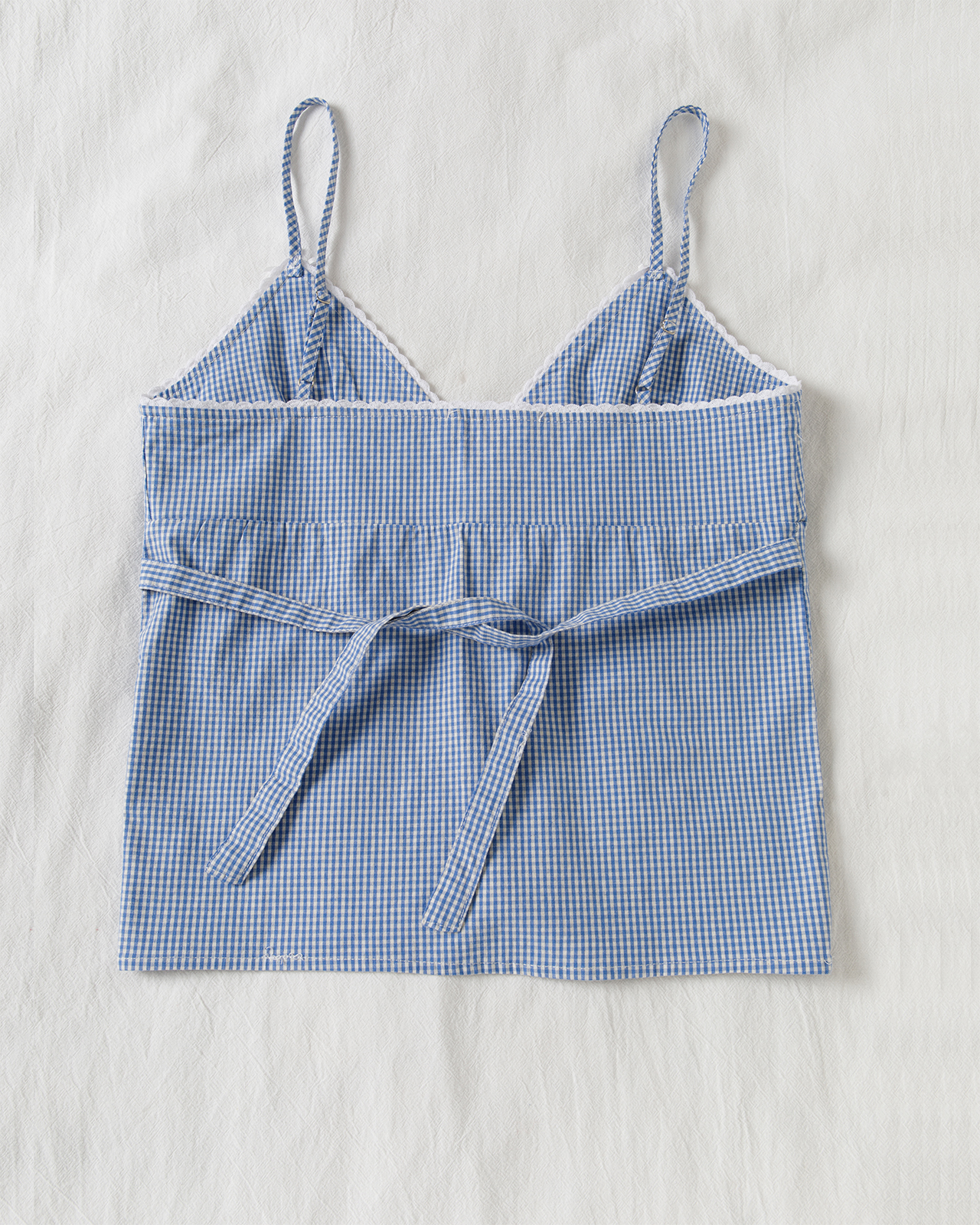 Blue Plaid Shorts 2 Piece Set  - огляд і ціна Elastic Lace Trim
