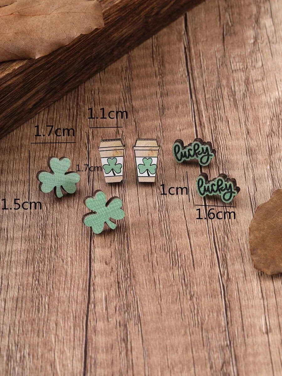 3 Pairs/Set Fashionable Wooden - огляд і ціна Iron On Stud Set