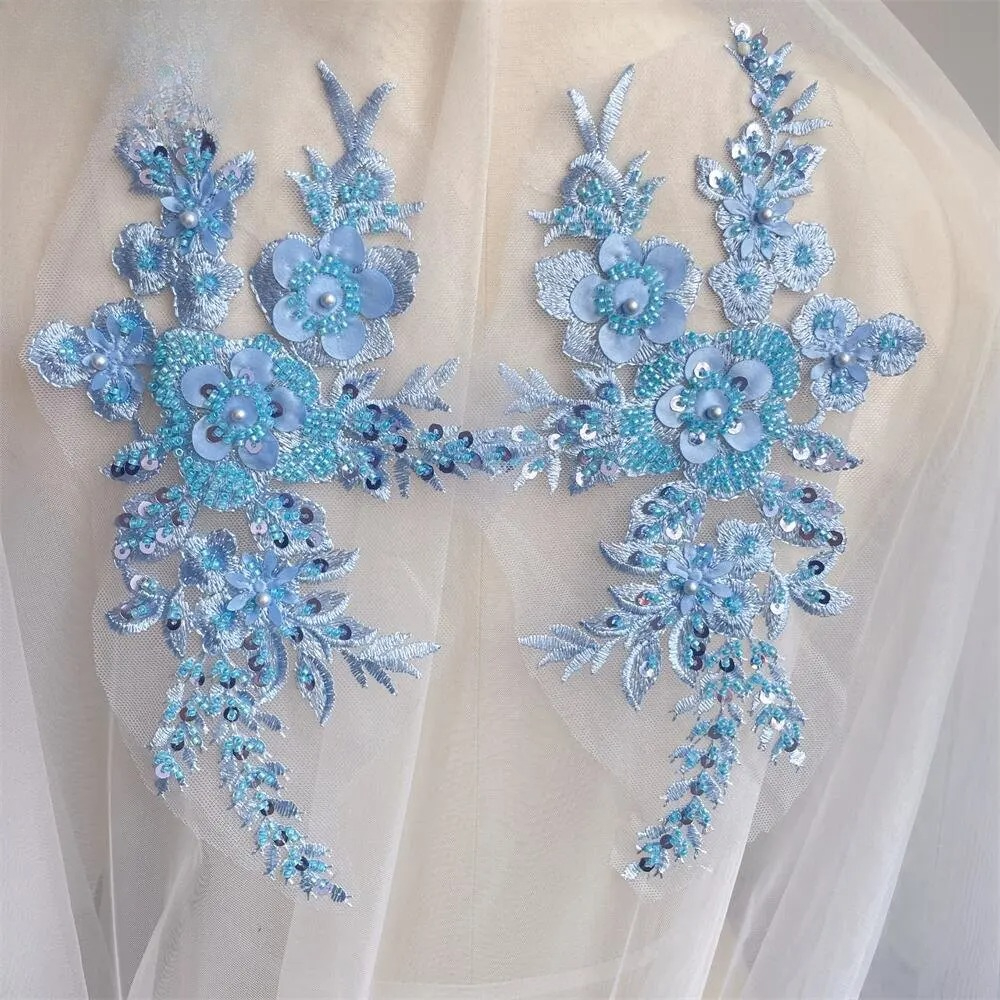 2PCS/1Pair New 12 Colors Sequi - огляд і ціна Applique Patch Flower