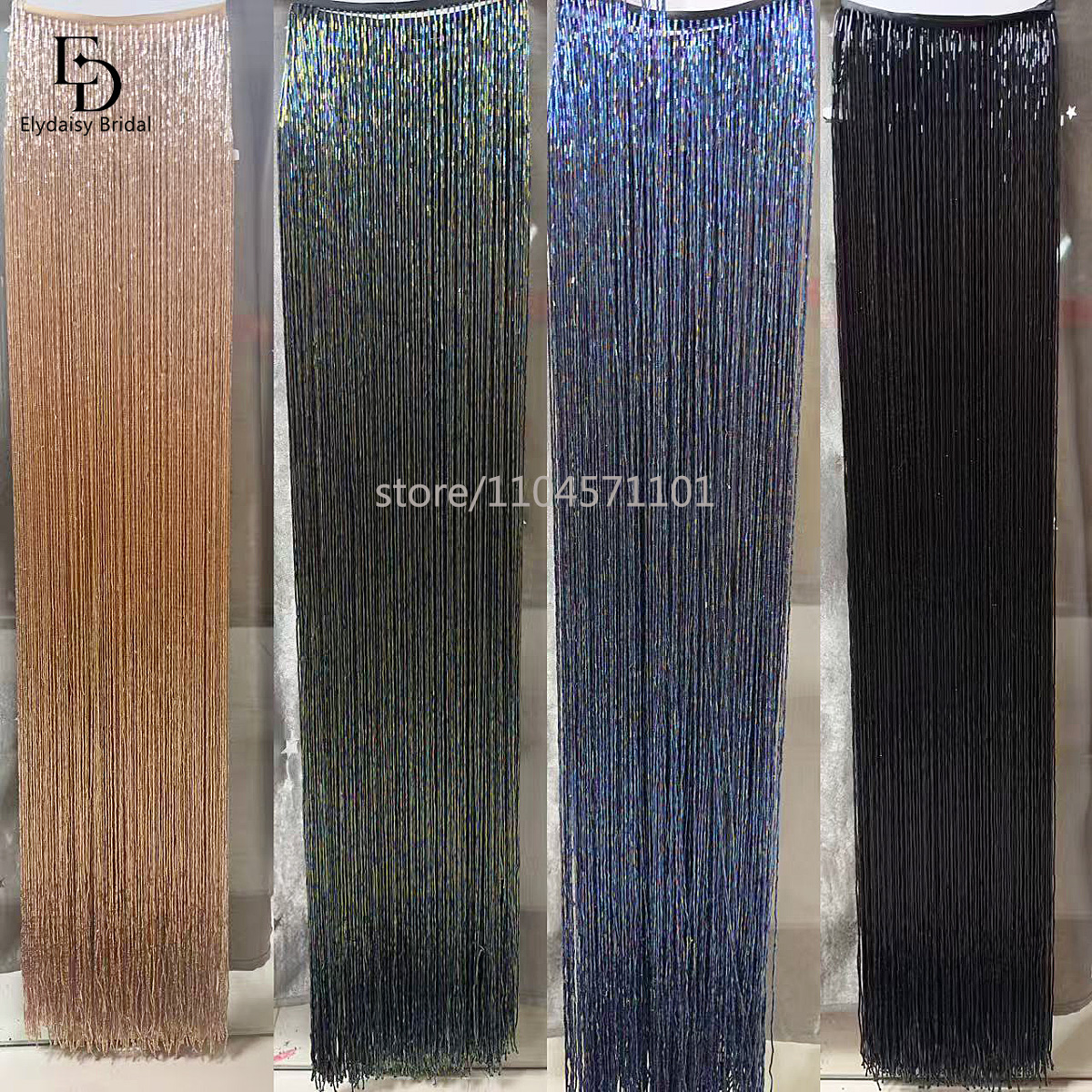 ELYDAISY 1Meter Length Champag - огляд і ціна Beaded Trim Fringe