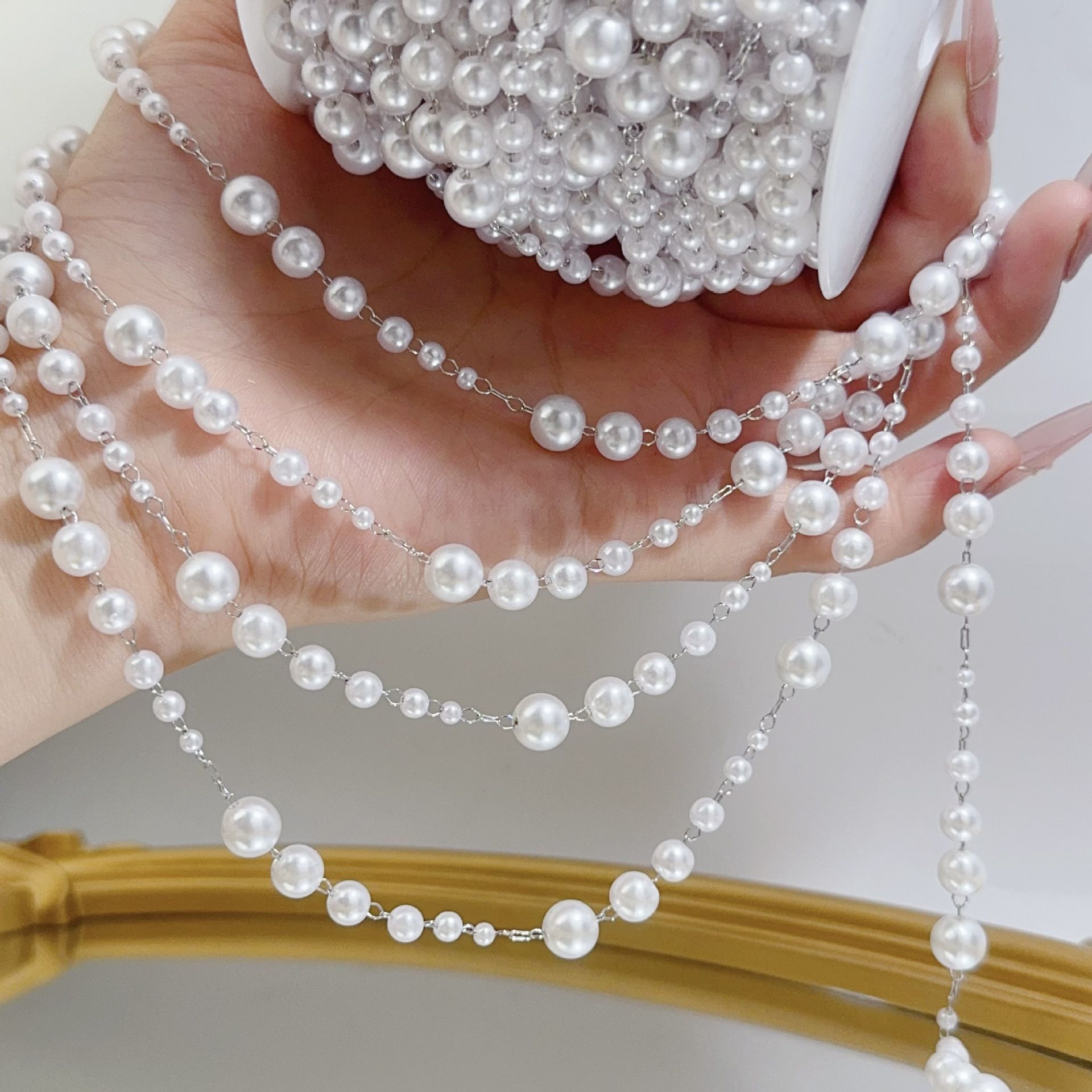 3-8mm Pearl Copper Chain, Anci - огляд і ціна Beaded Trim Fringe