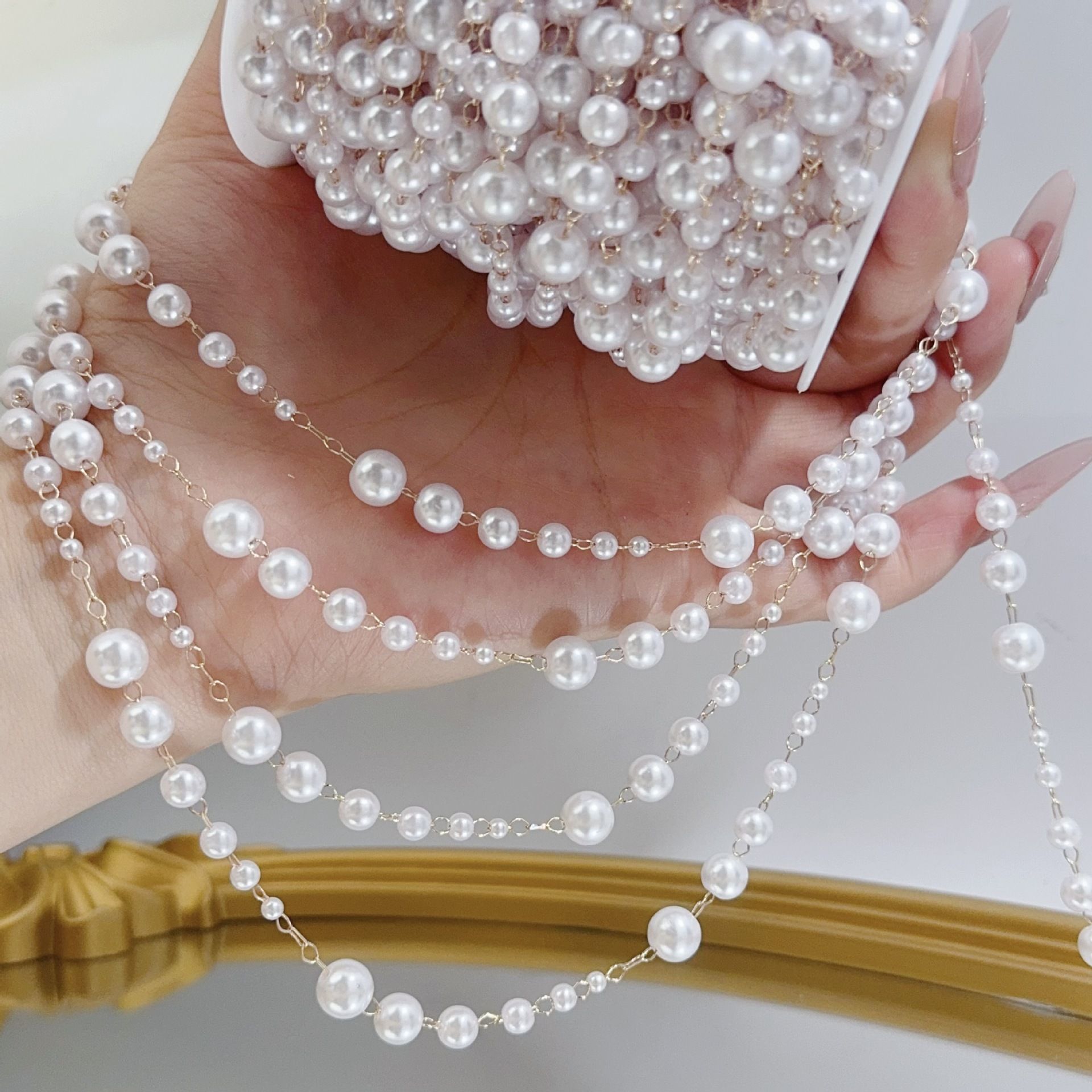 3-8mm Pearl Copper Chain, Anci - огляд і ціна Beaded Trim Fringe