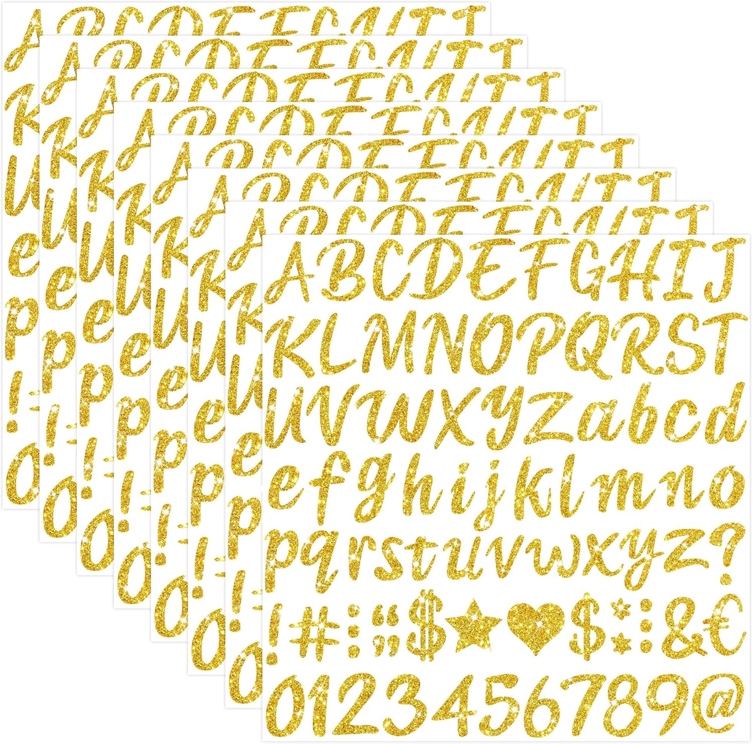 664 Pcs/8Sheets Gold Glitter A - огляд і ціна Glitter Vinyl Roll