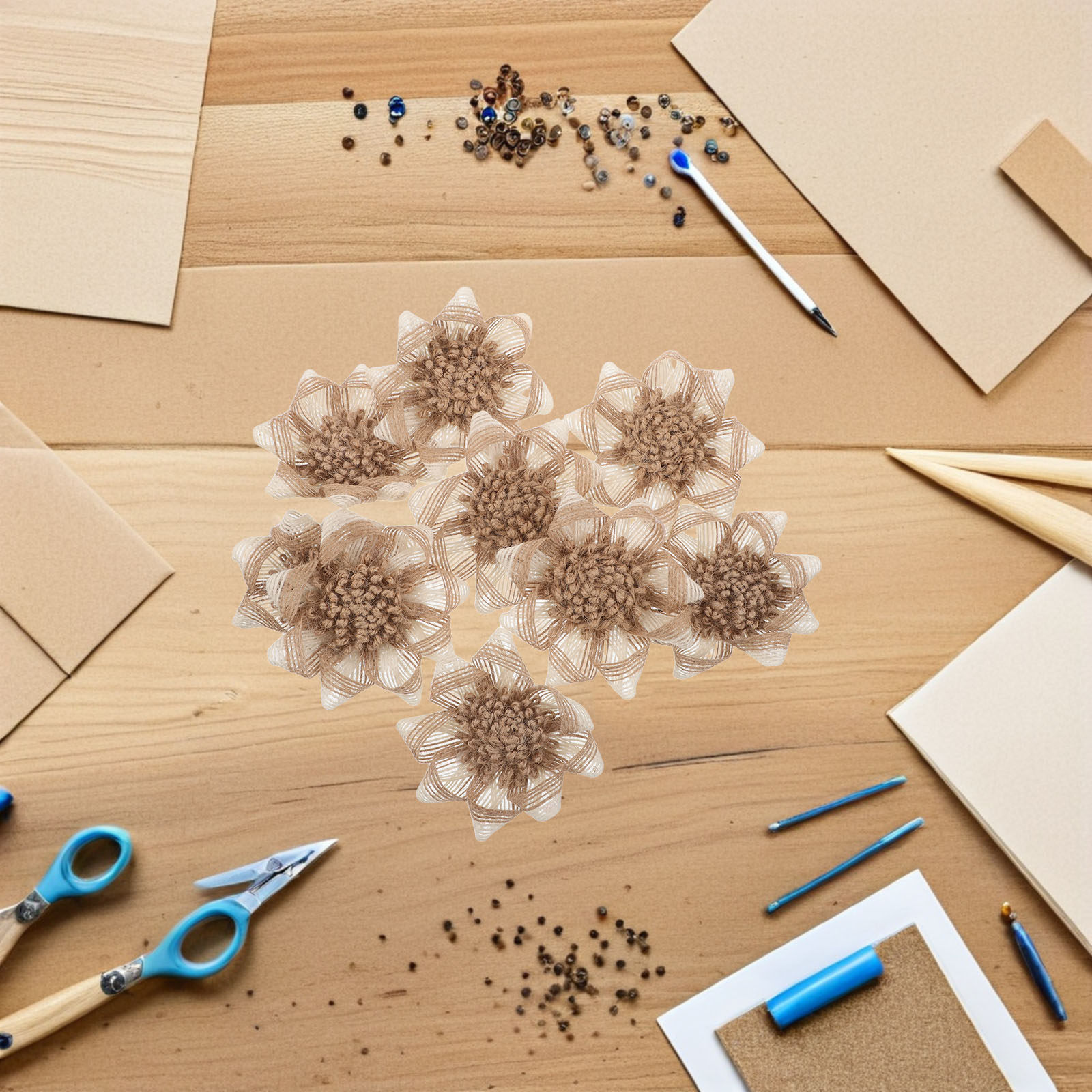 9Pcs Craft Flowers Burlap: Vin - огляд і ціна Embellishment Crafts