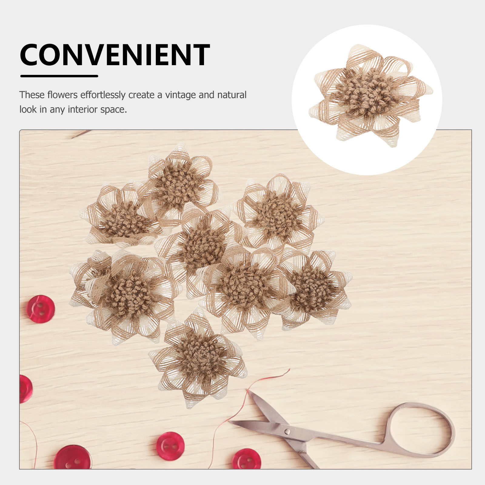 9Pcs Craft Flowers Burlap: Vin - огляд і ціна Embellishment Crafts