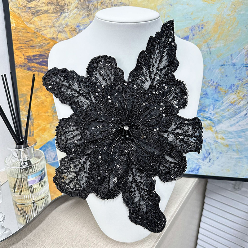 White Lace Sequin Beaded Flowe - огляд і ціна Applique Patch Flower