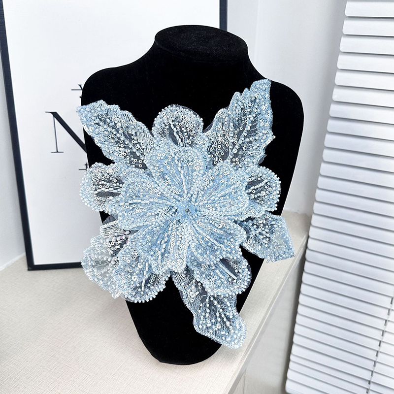 White Lace Sequin Beaded Flowe - огляд і ціна Applique Patch Flower