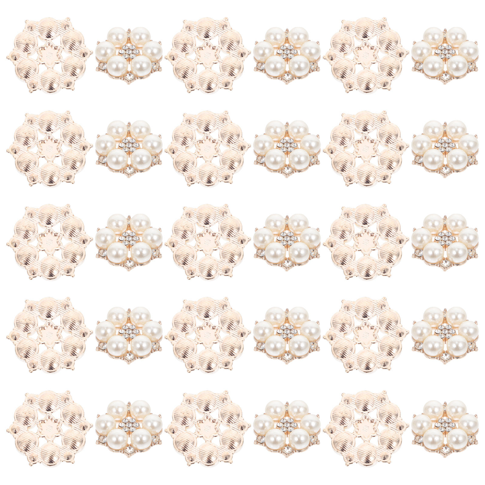 30Pcs Pearl Flower Button DIY  - огляд і ціна Embellishment Crafts