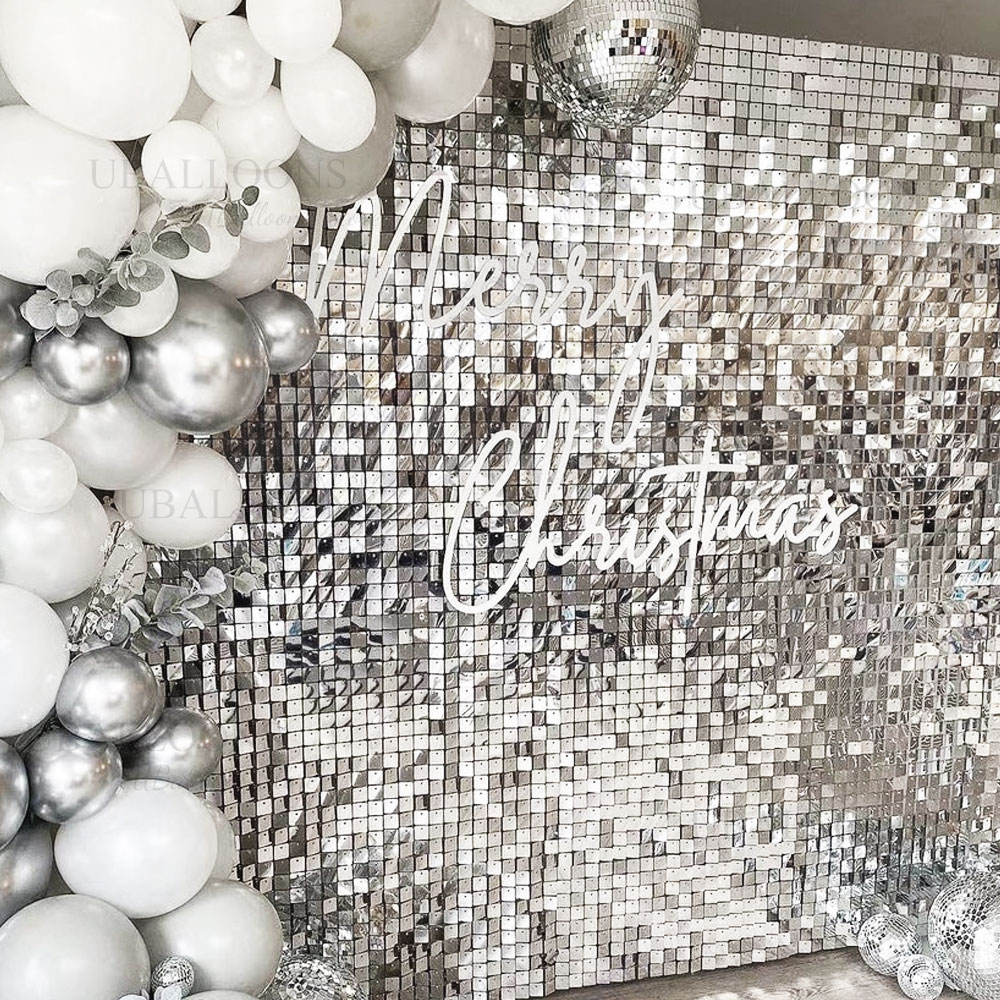 Silver Sequin Wall Backdrop Pa - огляд і ціна Sequin Fabric Panel